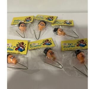 Vintage Doll Head Sad Clown picks new in package 6